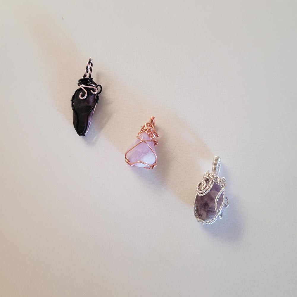 3 Wire Wrap Pendants